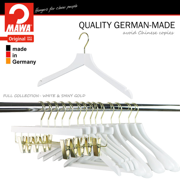 Metropolis Series, Bodyform Shirt with Shoulder Notches Hanger, Profi 45RE, White, Gold Hook