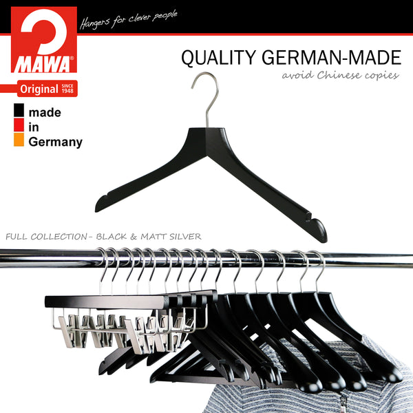 Metropolis Series, Bodyform Shirt with Shoulder Notches Hanger, Profi 45RE, Black, Silver Hook