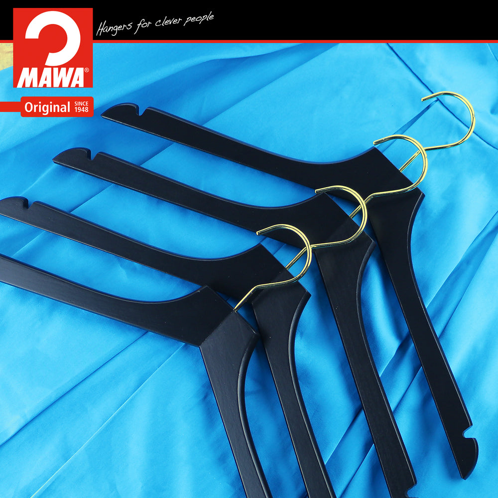 Metropolis Series, Bodyform Shirt with Shoulder Notches Hanger, Profi 45RE, Black, Gold Hook