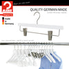 Metropolis Series, Pant & Skirt Hanger with Adjustable Clips, Trend 40D, White, Silver Hook