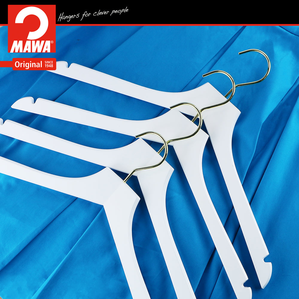 Metropolis Series, Bodyform Shirt with Shoulder Notches Hanger, Profi 45RE, White, Gold Hook