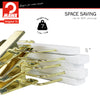 Metropolis Series, Pant & Skirt Hanger with Adjustable Clips, Trend 40D, White, Gold Hook