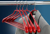 BodyForm Series- Steel Hanger Wide Shoulder Support & Pant Bar, Model 42-LS, Dark Red