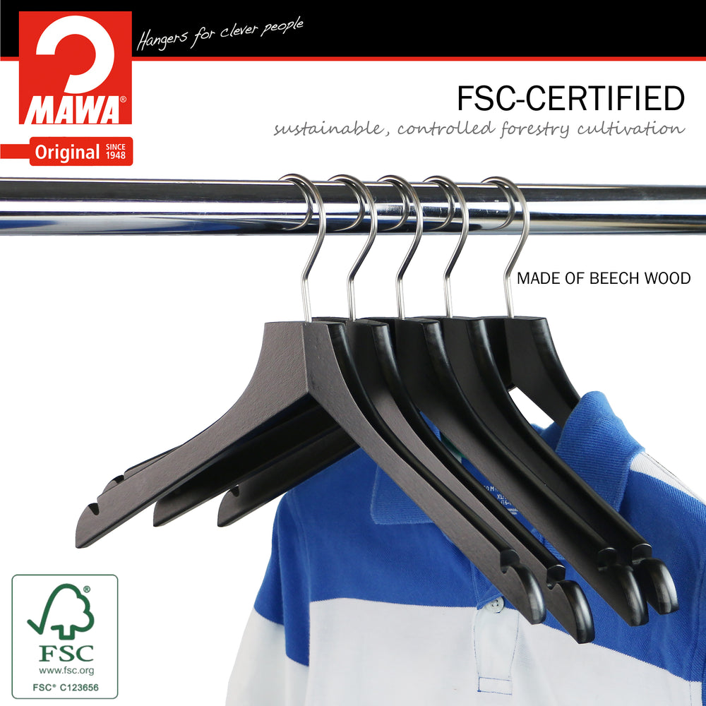 Metropolis Series, Bodyform Shirt with Shoulder Notches Hanger, Profi 45RE, Black, Silver Hook