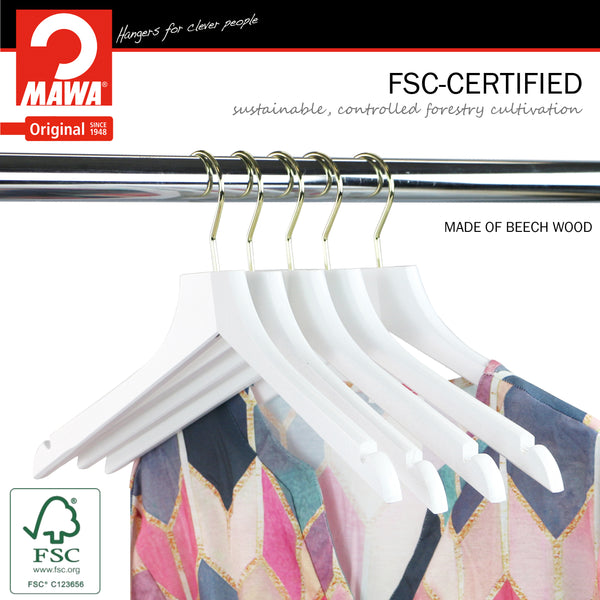 Metropolis Series, Bodyform Shirt with Shoulder Notches Hanger, Profi 45RE, White, Gold Hook