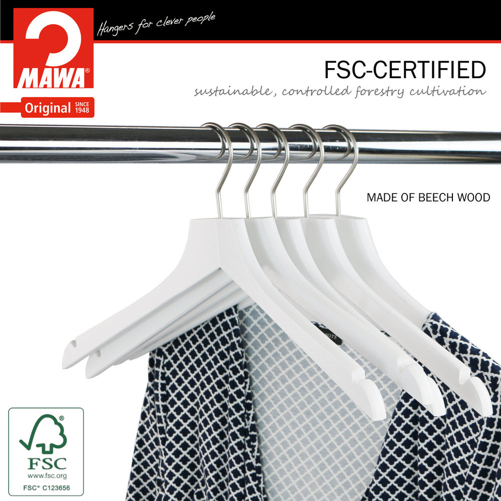 Metropolis Series, Bodyform Shirt with Shoulder Notches Hanger, Profi 45RE, White, Silver Hook