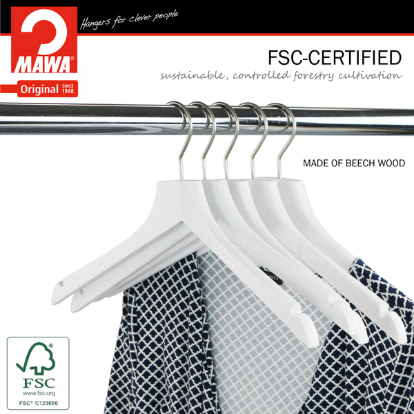 Metropolis Series, Bodyform Shirt with Shoulder Notches Hanger, Profi 45RE, White, Silver Hook