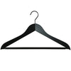 Factory Imperfections -  Classic Wooden Hanger, Bodyform Hanger with pant bar, 5pc Set ,Black