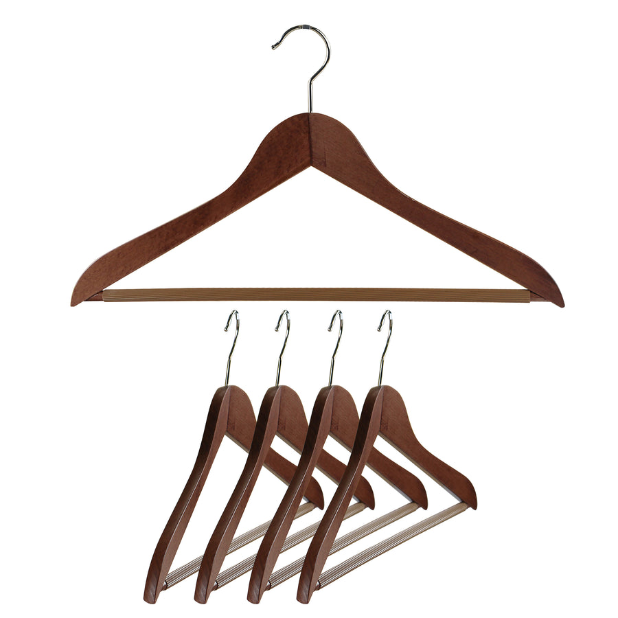 Natural Nobel Series - Beech Wooden Bodyform Hanger with Pant Bar, Model 45/RSF