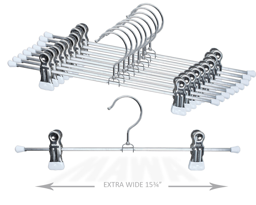Pant, Skirt Hanger with Grip Coated Clips, K40D, White