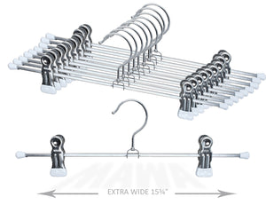 Pant, Skirt Hanger with Grip Coated Clips, K40D, White