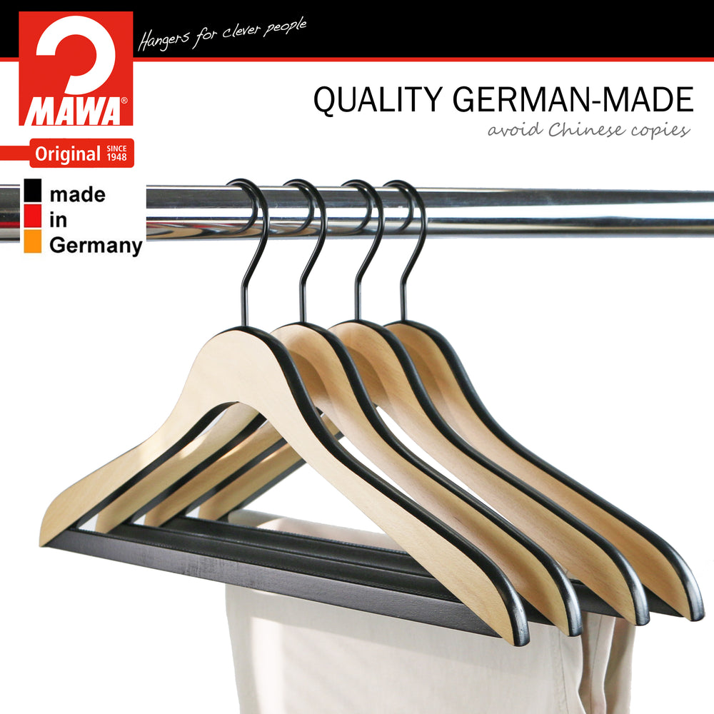 Loft Series, Bi-Color Wooden Hanger, Pant & Skirt Hanger with clips, Model Comfort 44SV