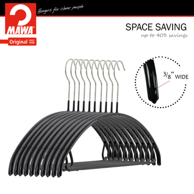 Euro Series- Steel Coated Hanger with Bar/Hooks, Model 42-U, Black