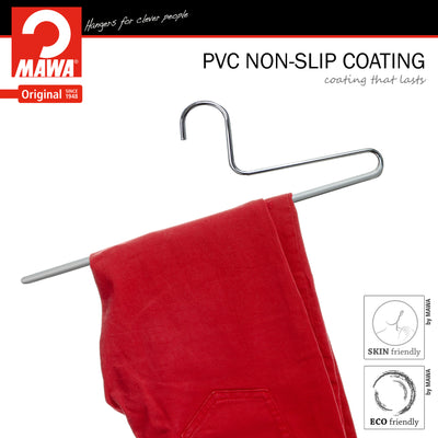 Each hanger is covered with chemical free PVC coating to keep your clothings from  falling on off the hanger