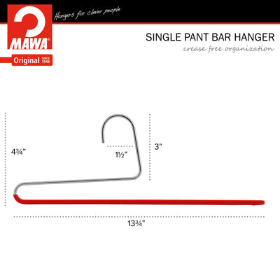 Pant Hanger with Grip Coating, Reverse Hook, KH-35U, New Red