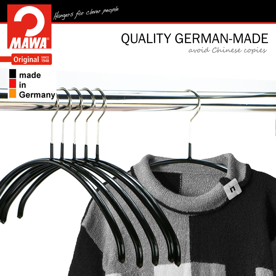 Euro Shirt, Sweater, Dress, Non-Slip Steel Clothing Hanger, Model 40-P, Black