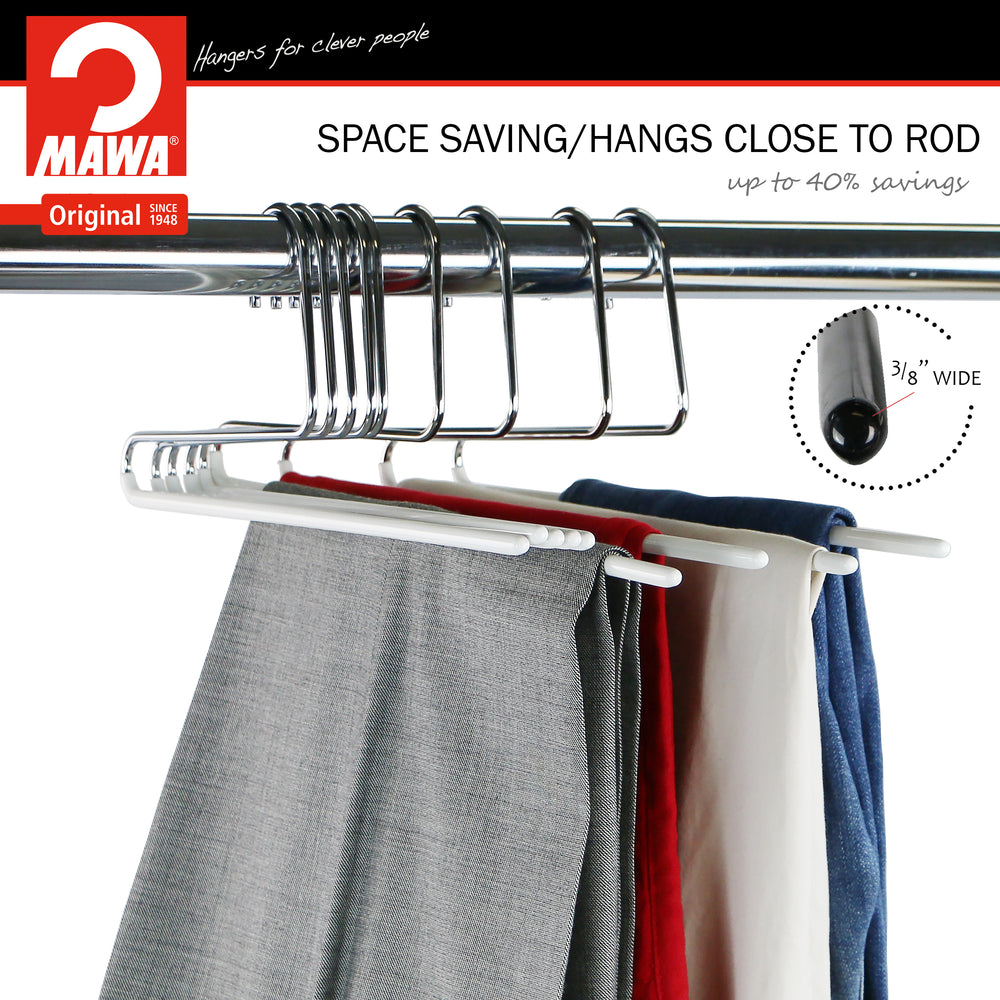 Pant Hanger with Grip Coating, Reverse Hook, KH35U, White