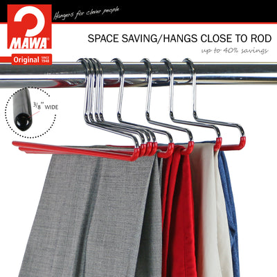 Space-saving pant bar hanger with possible 40 percent space saving ability
