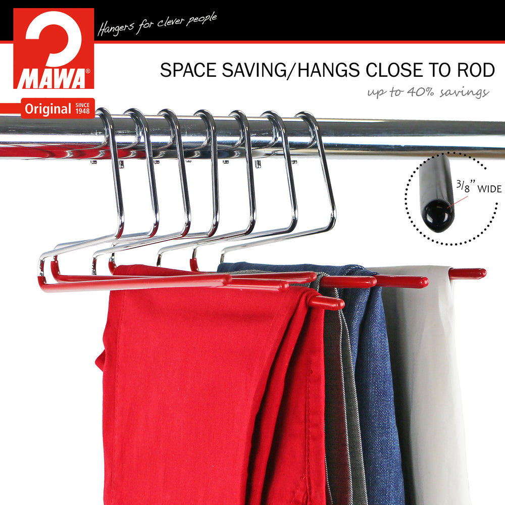 Pant Hanger with Grip Coating, Reverse Hook, KH35U, New Red