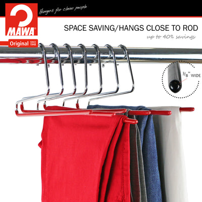Pant Hanger with Grip Coating, Reverse Hook, KH-35U, New Red