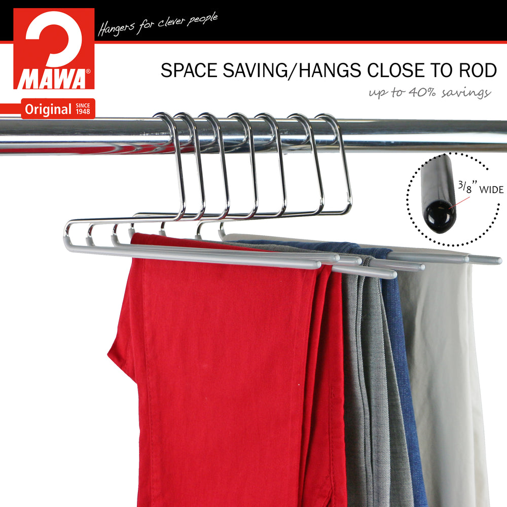 Pant Hanger with Grip Coating, Reverse Hook, KH35U, Silver