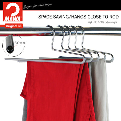 Each hanger is 3/8th of an inch wide and can save you up to 40% of clost space