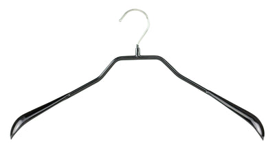 BodyForm Series- Steel Coated Hanger, Wide Shoulder Support, Model 42-L, Black
