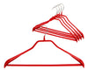 BodyForm Series- Steel Hanger Wide Shoulder Support & Pant Bar, Model 42-LS, Red