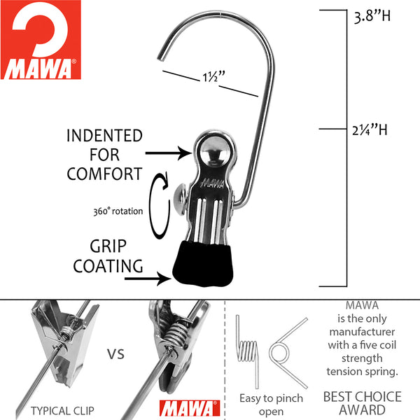 Single Clip with Hook Set of 5, White