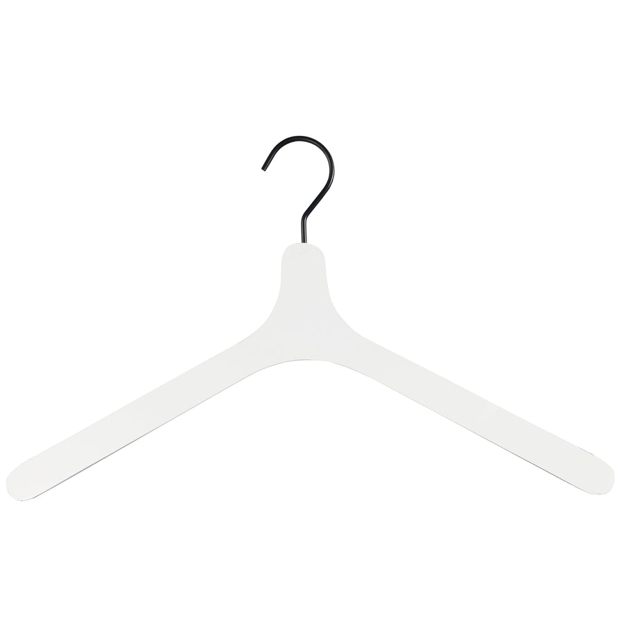 Zoom Wooden Hanger, Flat Form Shirt Hanger, White
