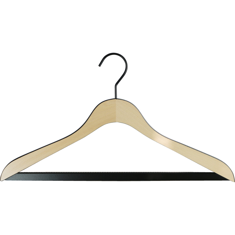 Loft Series, Bi-Color Wooden Hanger, Pant & Skirt Hanger with clips, Model Comfort 44SV